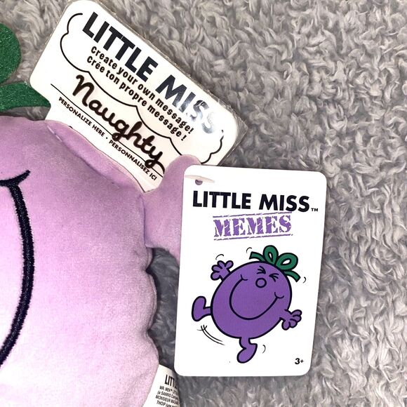 Little Miss Naughty Plush 6” inch Mr Men Miss Memes Stuffed Toy 2023 NWT Purple - Picture 2 of 8